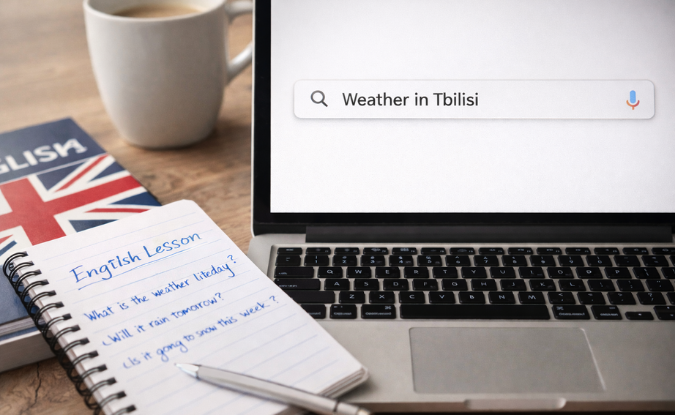 როგორ მოვძებნოთ ამინდის პროგნოზი ინგლისურად